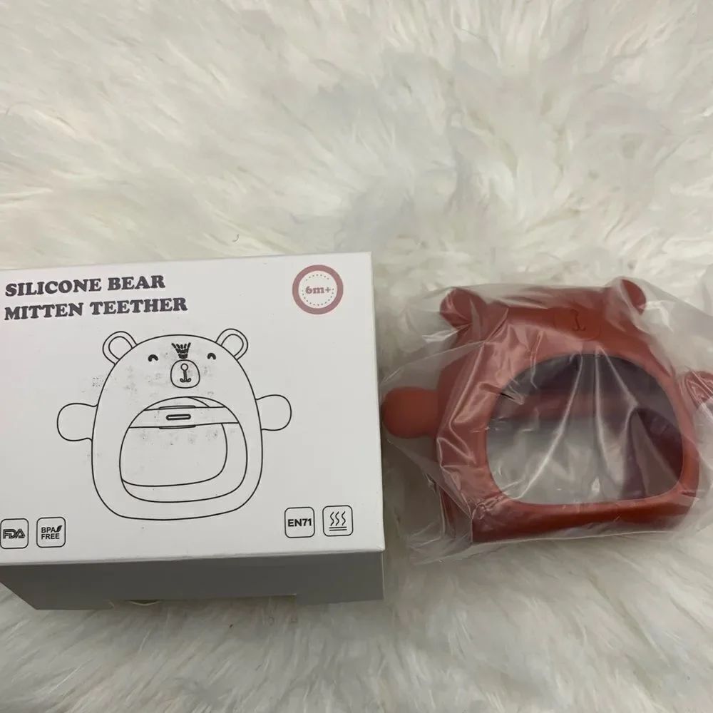Silicone Bear Mitten Teether Baby Infant